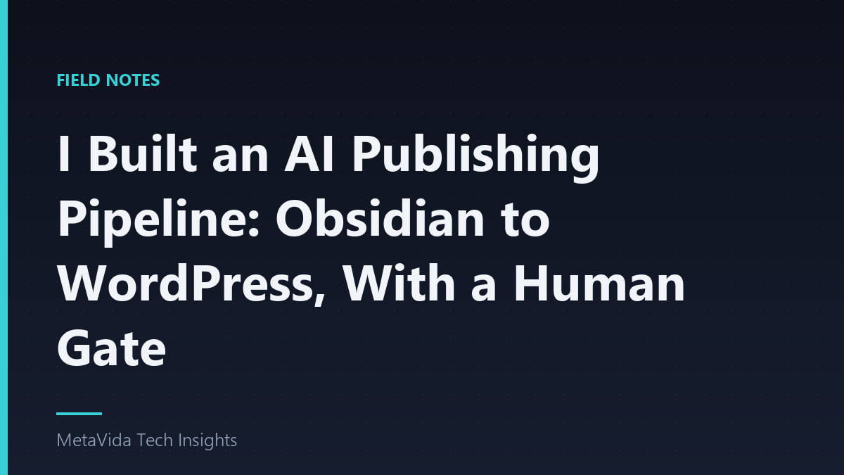 I Built an AI Publishing Pipeline: Obsidian to WordPress, With a Human Gate