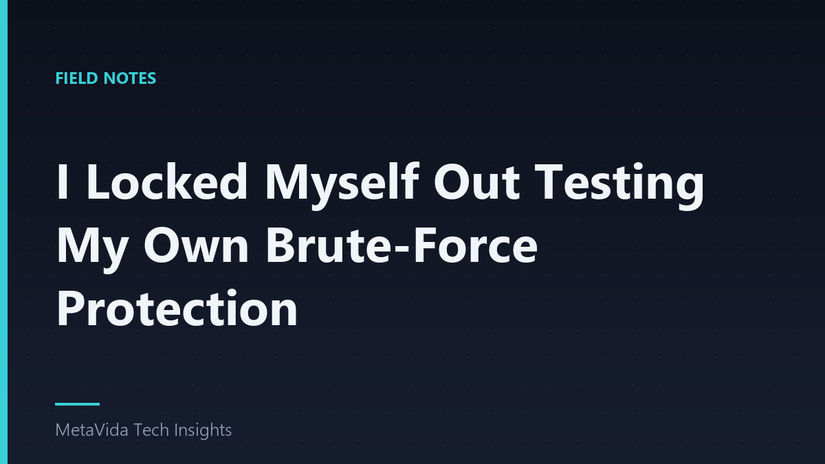I Locked Myself Out Testing My Own Brute-Force Protection