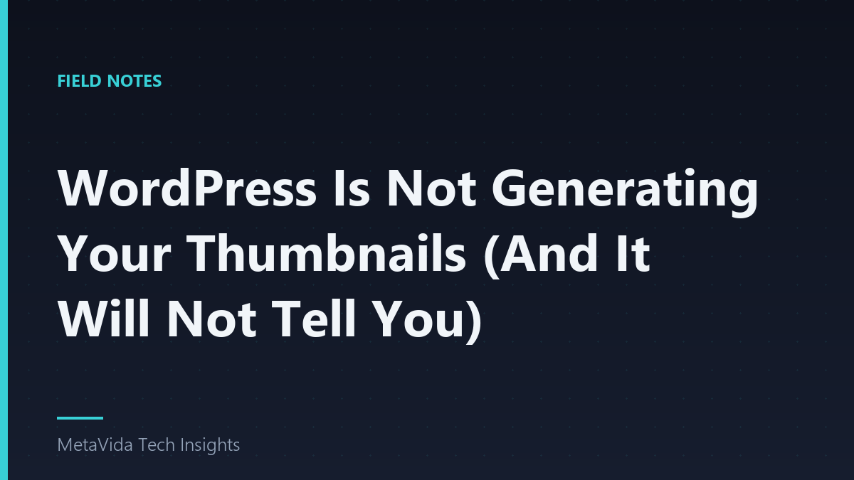 WordPress Is Not Generating Your Thumbnails (And It Will Not Tell You)